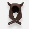 Breathable Head Cover with Button for Outdoor Sports Adjustable Hat with Horn Moisture Wicking Hat for Outdoor Activity