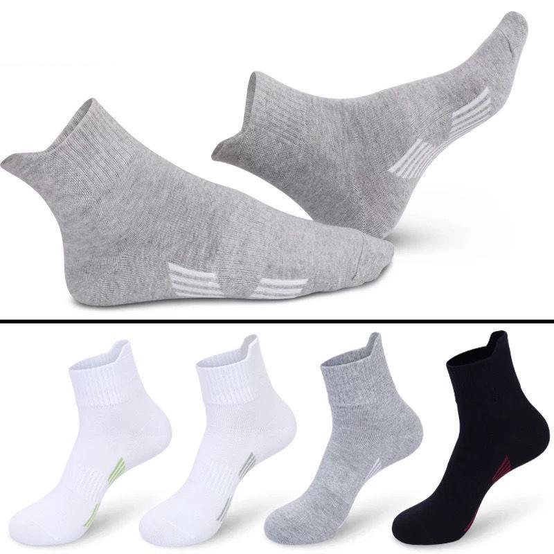 Men's Breathable Cotton Mid-Calf Socks - Sweat-Absorbent, Versatile Business & Sports Wear for All Seasons