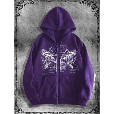 Y2K Mode Originele Geprinte Rits Hoodie, een Modieuze Streetwear Rits Hoodie voor Casual Gelegenheden, de Perfecte Keuze
