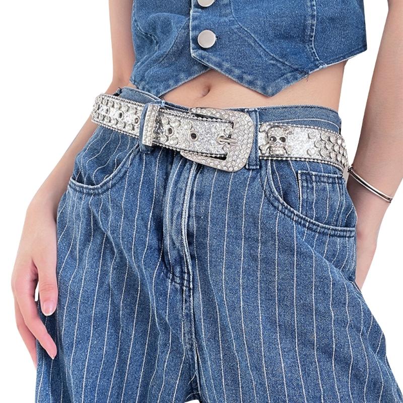 Elegant Diamond Waist Belt Rhinestone Belt Women Punk Belt Bling Bling Stylish