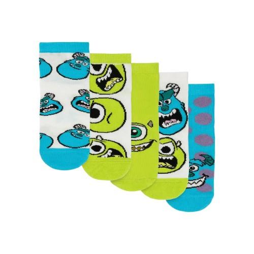 Monsters Inc Childrens/Kids Mike & Sulley Socks (Pack of 5)