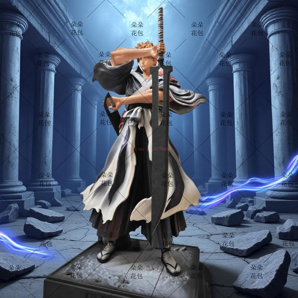 Bleach Ichigo Kurosaki GK Figur Doppelschwerter Kampf Statue Anime Schreibtischdekoration Anime Fans Geschenk PVC Modell Spielzeug GK Figur