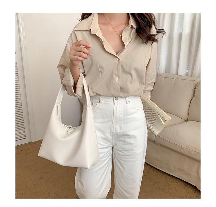 Brown Bags Ladies Commuter Large Capacity One Shoulder Underarm Bag Autumn Winter Vintage Soft Leather Holder