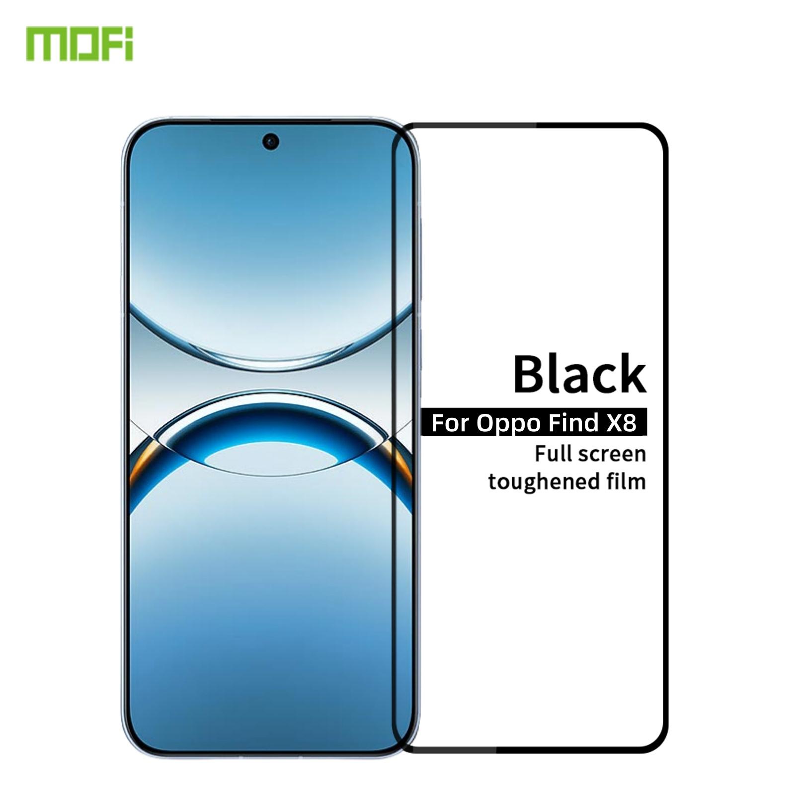 

For Oppo Find X8 5G Screen Protector MOFI JK Series-1 Anti-Explosion 9H Full Cover Screen Film (Full Glue) Black