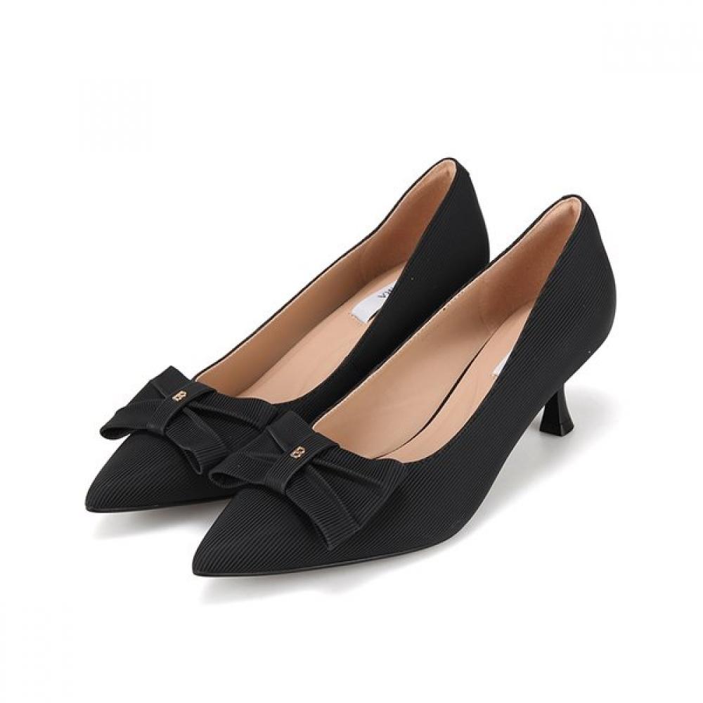 Barbara Leather Ribbon 6cm Women S pumpS Bbi242bk 235mm