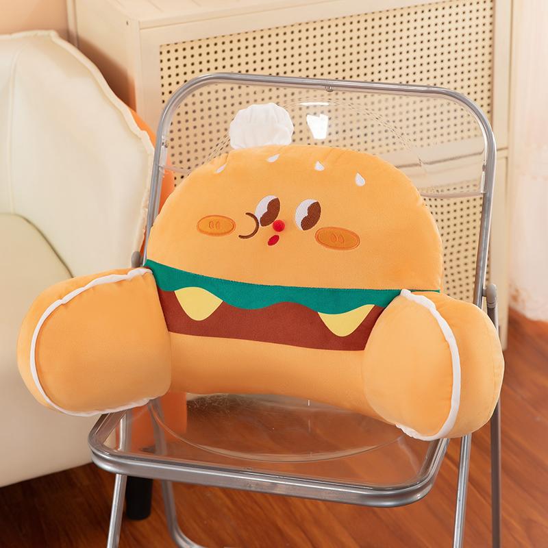 Schattige Friet Hamburger Kussen Lendensteun Pluche Speelgoed Kussen Kinderen Knuffels Kamer Decoratie Verjaardagscadeau 40x60cm