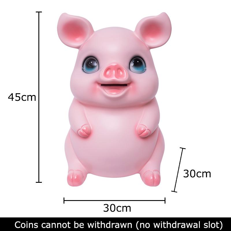 Cute Cartoon Pig Child Savings Jar Creative Piggy Bank Desk Decoration Ornaments Animal Resin Sculpture Room Aesthetic Decor