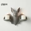 Dark Aesthetic Home Decor Gothic Bat Wall Candle Holder, 3D Printed Double Sconce Candlestick with Vintage Style Mount 2 Electronic Candles, Halloween