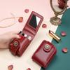 Mini Cosmetic Bag Portable Lipstick Bag With Mirror Fashion Retro Makeup Bag Storage Pouch Storage For Women Girl