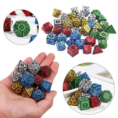 35Pcs D4 D6 D8 D10 D12 D20 5 Color Polyhedral Game Accessory Dices Iidescent Dice Set