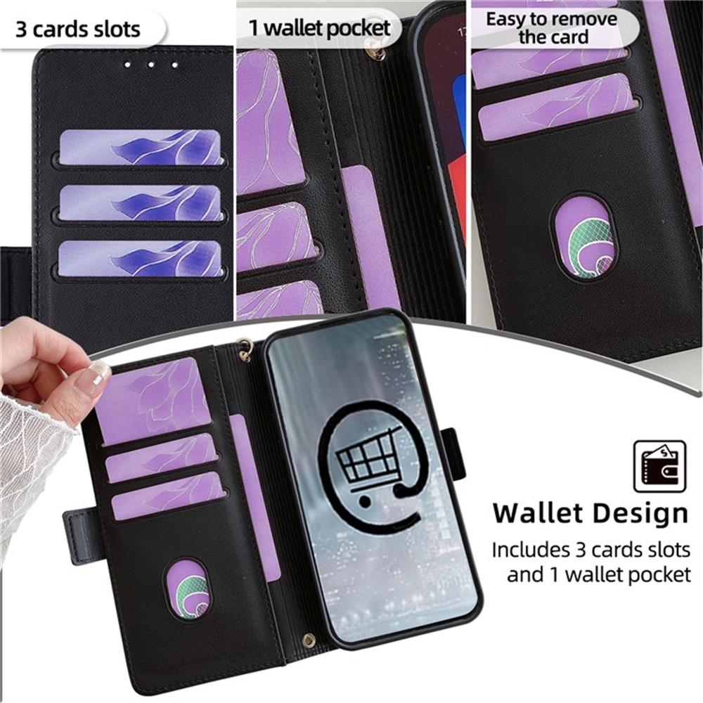 For Xiaomi Civi 5 Pro 5G Case PU Leather Wallet Stand Phone Cover with Crossbody Shoulder Strap