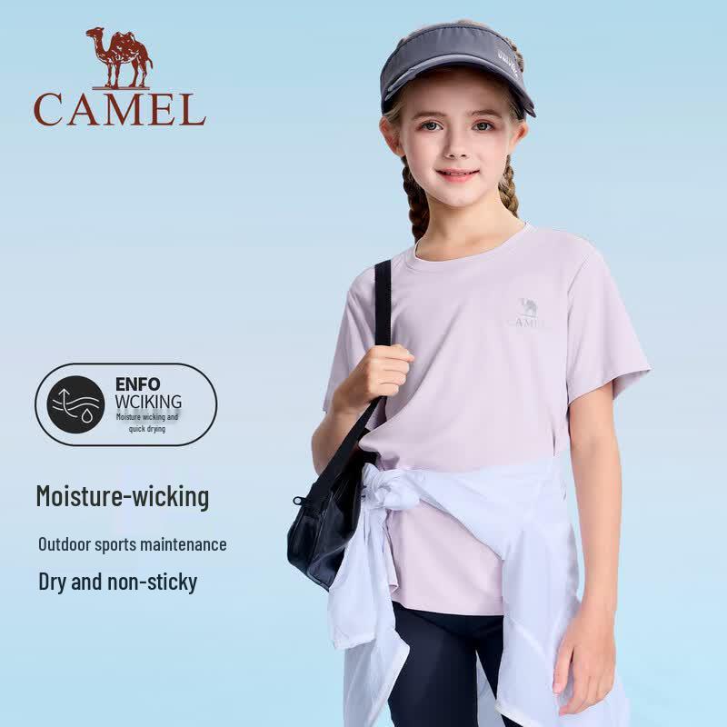 CAMEL Cool-Feel Breathable Quick-Dry Lightweight Short Sleeve Casual T-Shirt XS