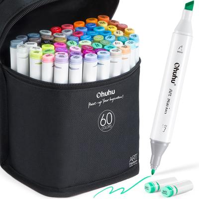 Ohuhu Marker 60 61 Illustration for Alcohol Thick and Fine Color Oahu Series Pen, Colors, Pieces, Marker, Comics, Oil-based, Pen, Ends, Set,