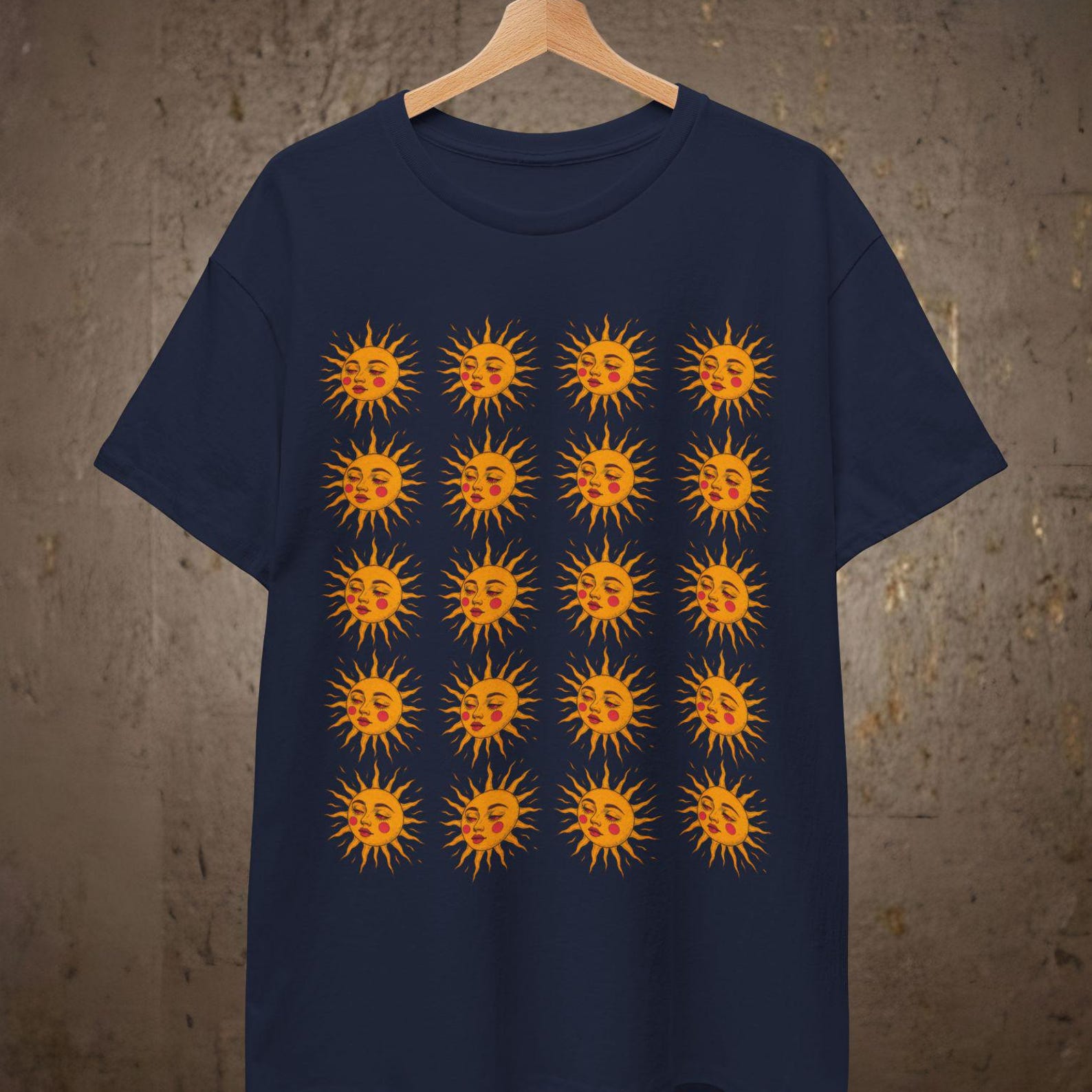 Retro Sun Pattern Tee S