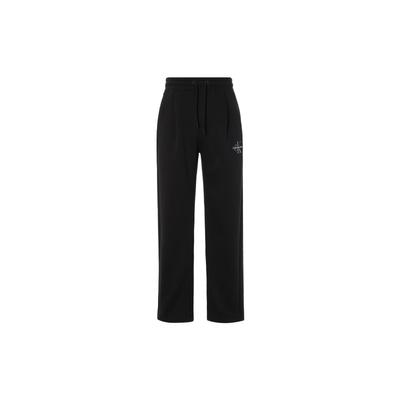 Logo Pattern Embroidered Solid Color Straight Leg Casual Pants Men Bottoms Black J325479-BEH