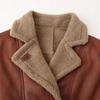 Womens Faux Shearling Collar Coat Loose Fit Streetwear Jacket With Pockets Mid-Length Fall Winter Outerwear