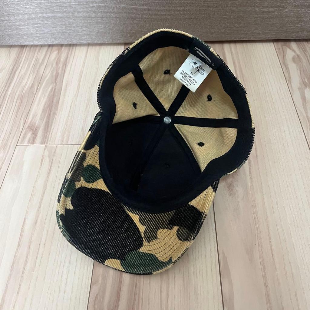 Used A BATHING APE corduroy baseball cap camo camouflage