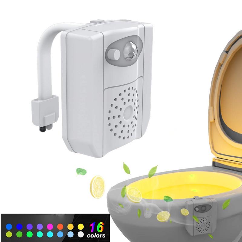 16-Color UV Sanitizer Toilet Bowl Light Night Light Motion Sensor Activated LED Lamp Gadget