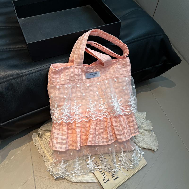 

2025 new Mori lace Mori women s hair beautiful temperament shoulder bag high value fashion handbag bag розовый