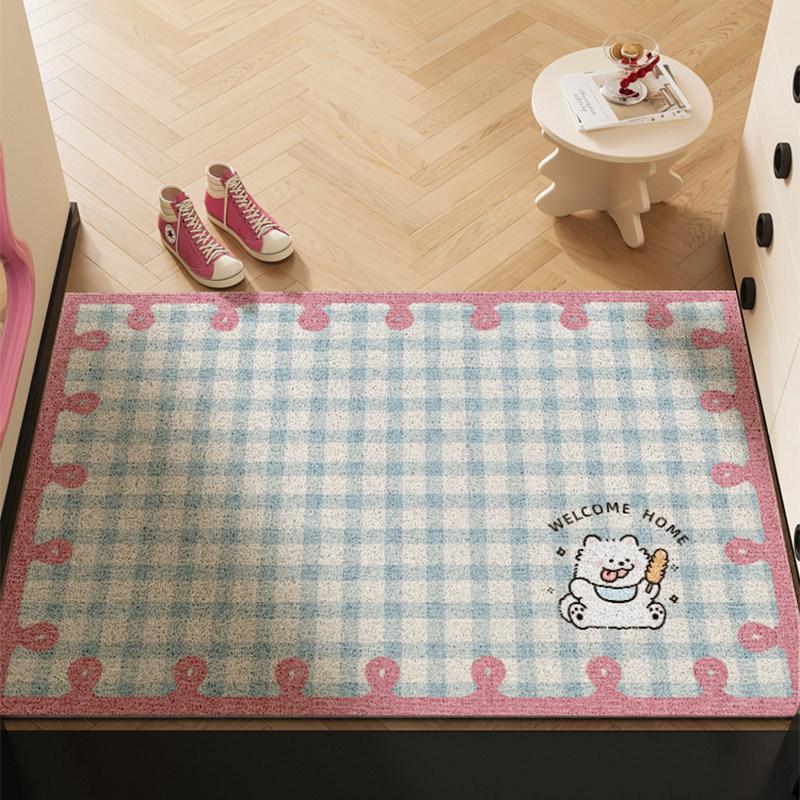 Cute Entry Door Floor Mat Silk Ring Can Be Cut Non-Slip And Dirt-Resistant Foot Mat Household Porch Door Carpet Mat