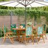 VidaXL Garden Reclining Chairs Set of 6 Green Fabric Solid Wood, Garden Seat, Patio Chair, Dining Chair of 3214551