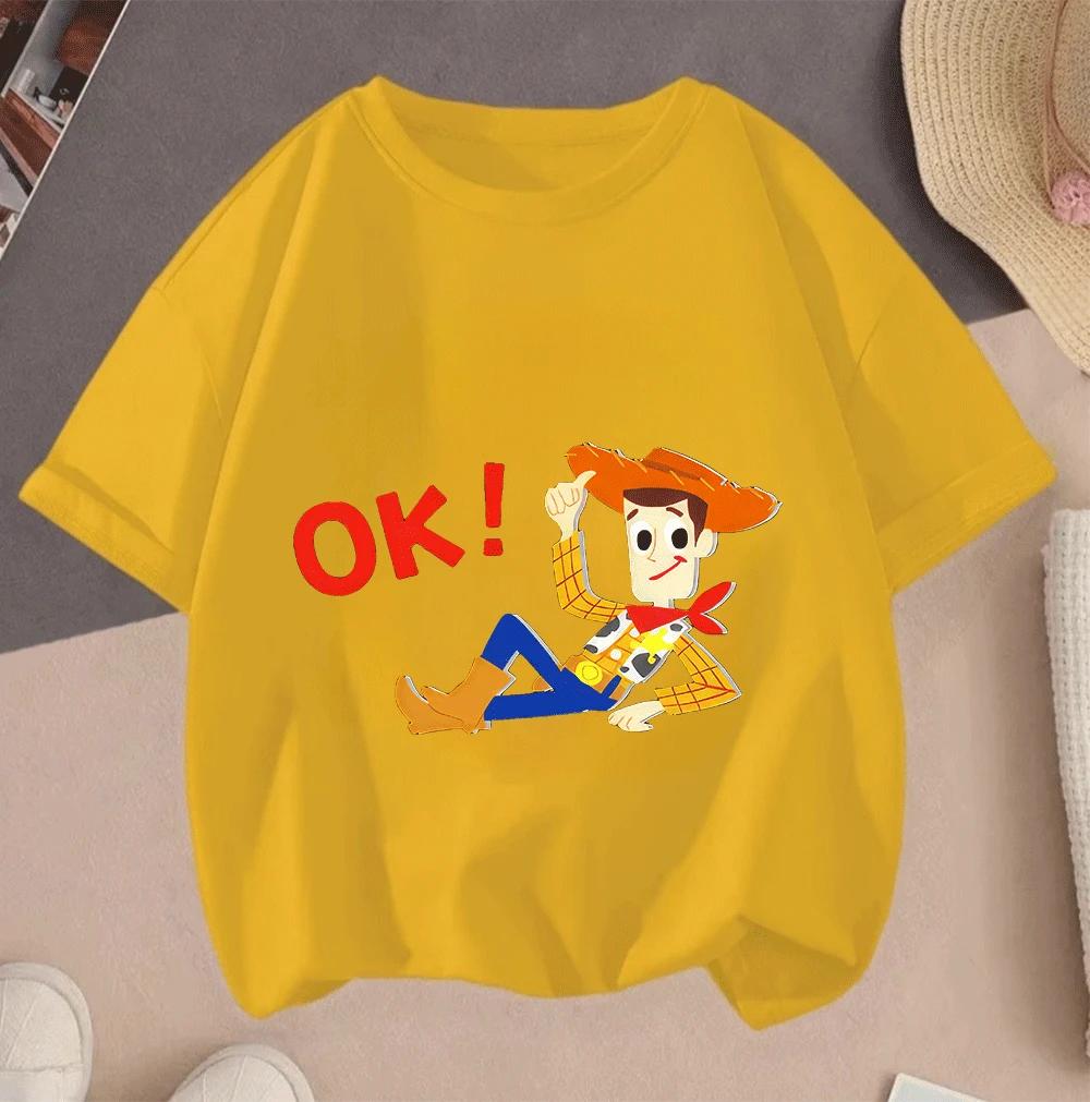 2026 Toy Story Cartoon Hot Sale 2D Print Casual Summer Short Sleeve Tops For Teenagers Boys Girls