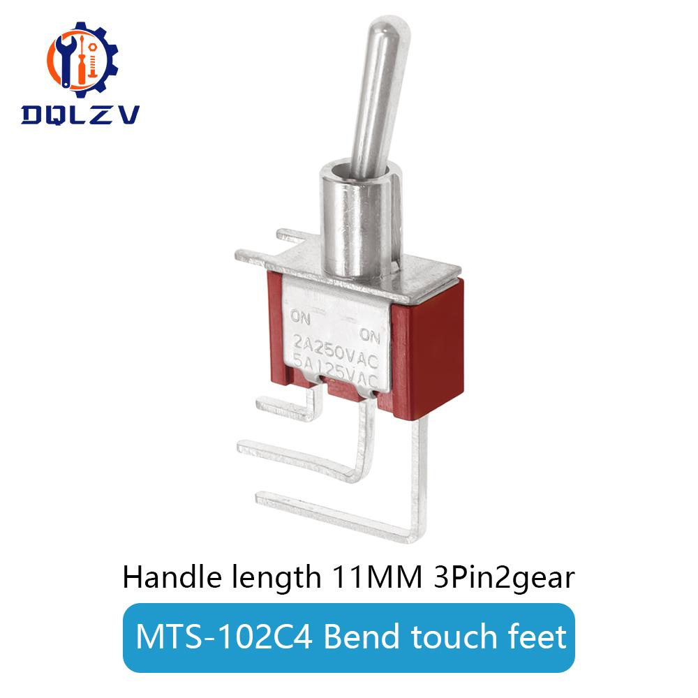 6MM Toggle Switch Bent Switch 2/3/10A 125/250V AC 2nd Gear 3rd Gear Toggle Switch 3/6Pin Side Bend Rocker Switch