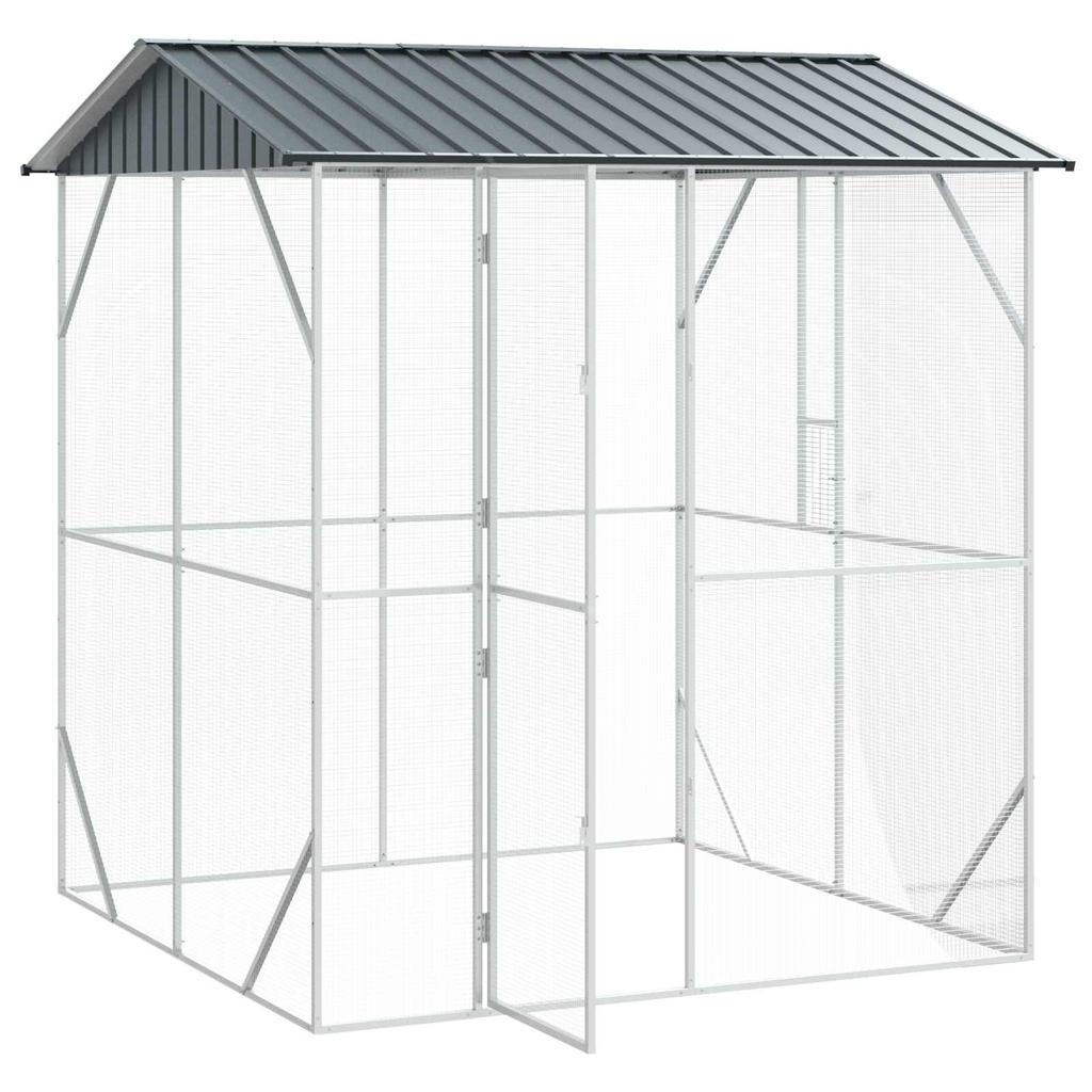 vidaXL Vogelkäfig Anthrazit 215 x 208 x 247 cm