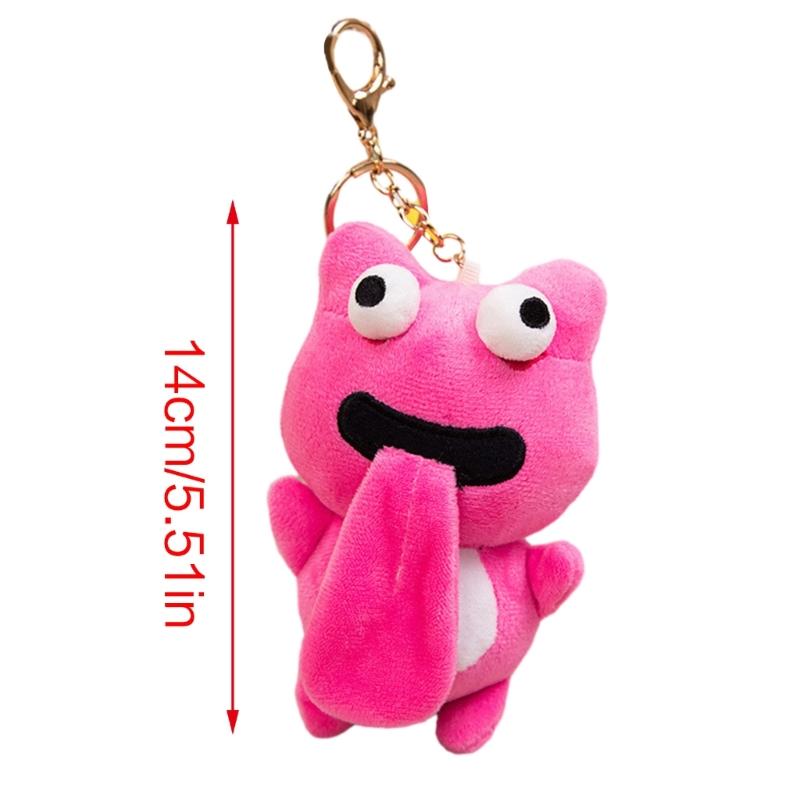 Hübsche Plüsch-Schlüsselanhänger Große Augen Froschpuppe Zunge Herausstreckender Frosch Magnetische Anziehungskraft Spielzeug Schlüsselanhänger Anhänger Partygeschenke