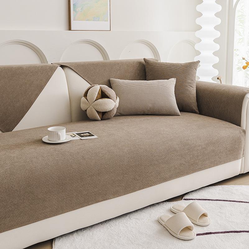 

Полосатая водонепроницаемая диванная подушка из синели, универсальная высококачественная современная, устойчивая к моче животных, антипригарная меховая ткань для дивана 70*70