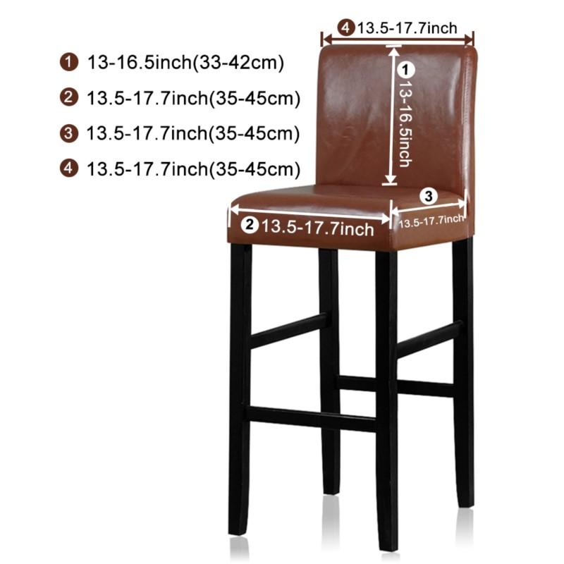 Solid Bar Chair Cover Short Back Bar Stool Slipcover For Hotel Banquet Dining Room Small Size Seat Protector