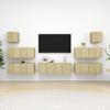 Vidaxl 7-Cz. TV-Schrank-Set, Sonoma-Eiche, Holzwerkstoff