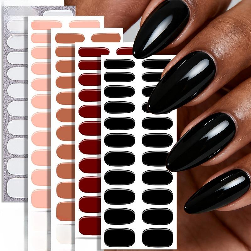 Europäischer und Amerikanischer Stil Einfarbige Nagelsticker UV-freie Gel-Nagelfolien Kein Backen Gel-Nagelsticker