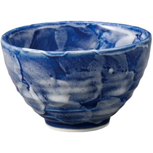 Ale-net Blue Shino Chrysanthemum Pattern Mino Ware Matcha Bowl Pottery Japanese Tea Ceremony Cup Made in Japan