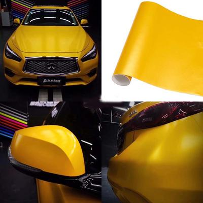 Vinyle Adhésif Métallisé Mat Jaune pour Intérieur de Voiture Film Covering Autocollants Petites Feuilles Autocollant pour Téléphone Ordinateur Portable Plus d'Options de Taille