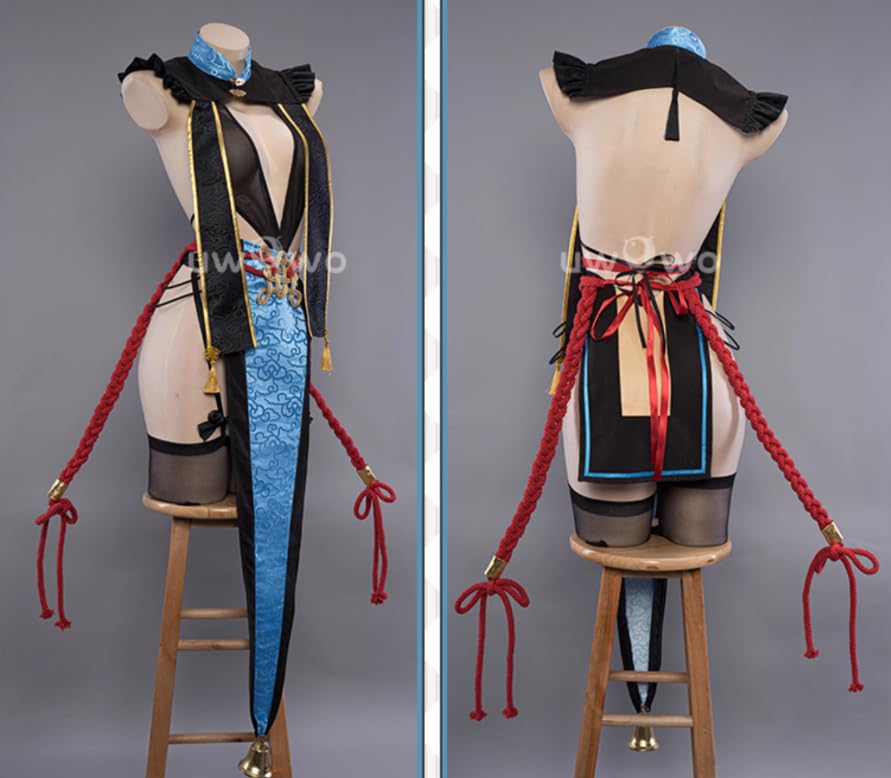 Lavender Ganyu Cosplay Costume, Christmas Halloween Costume, Zombie, Size M