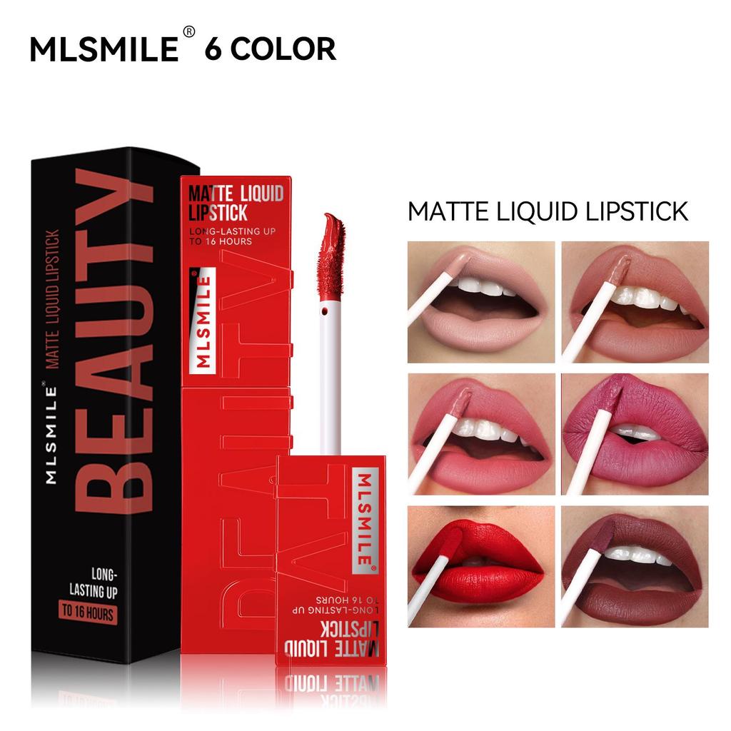 Velvet 6-Color Matte Lip Glaze - Non-Stick, Waterproof, Long-Lasting, Fade-Resistant Lipstick