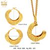 24K Gold Alloy Two-Piece Jewelry Set Indian Dubai Wedding Accessories Sand Gold Twisted Geometric Necklace Earrings for Unisex