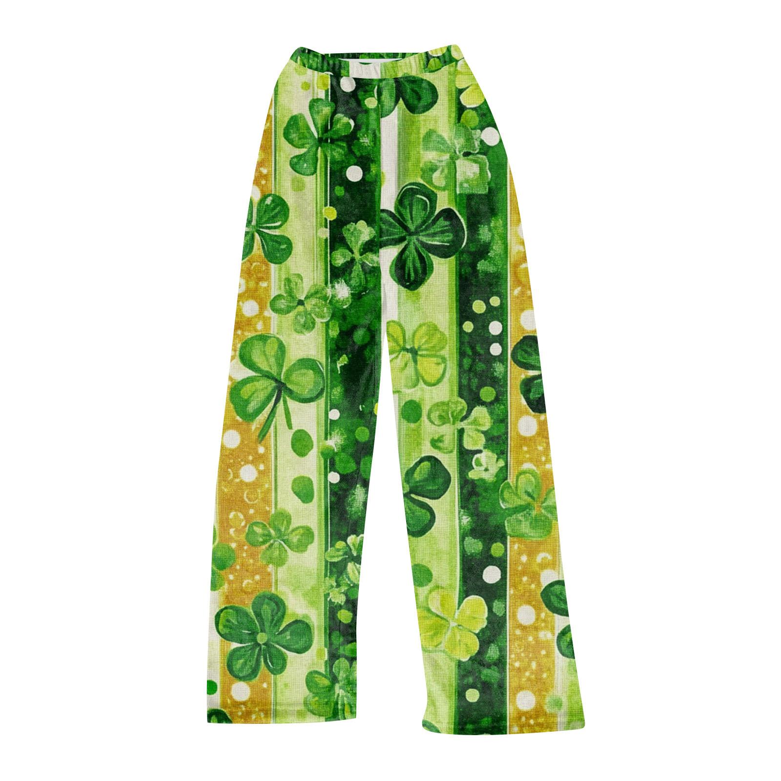 

Женские модные повседневные домашние спальные брюки с принтом Святого Патрика S жёлтый