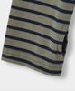 Yujen Henley Neck Shirred Long Sleeve T-Shirt_Stripe Khaki & Navy
