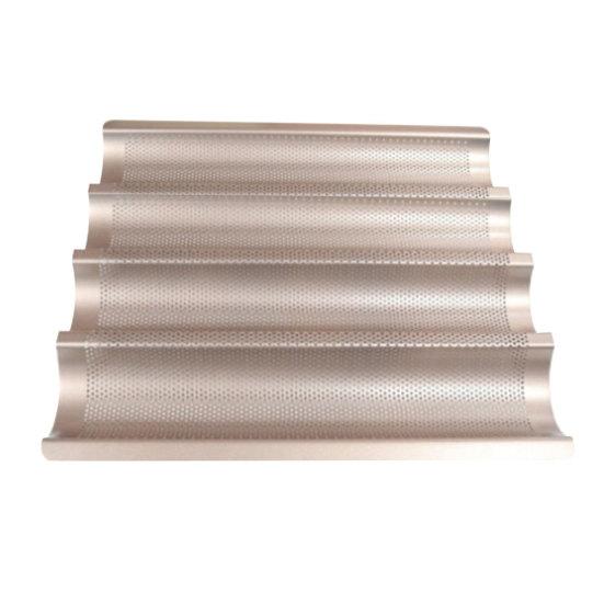2/3/4 Grooved Nonstick Perforated French Bread Baguette Bake Mold Baking Pan