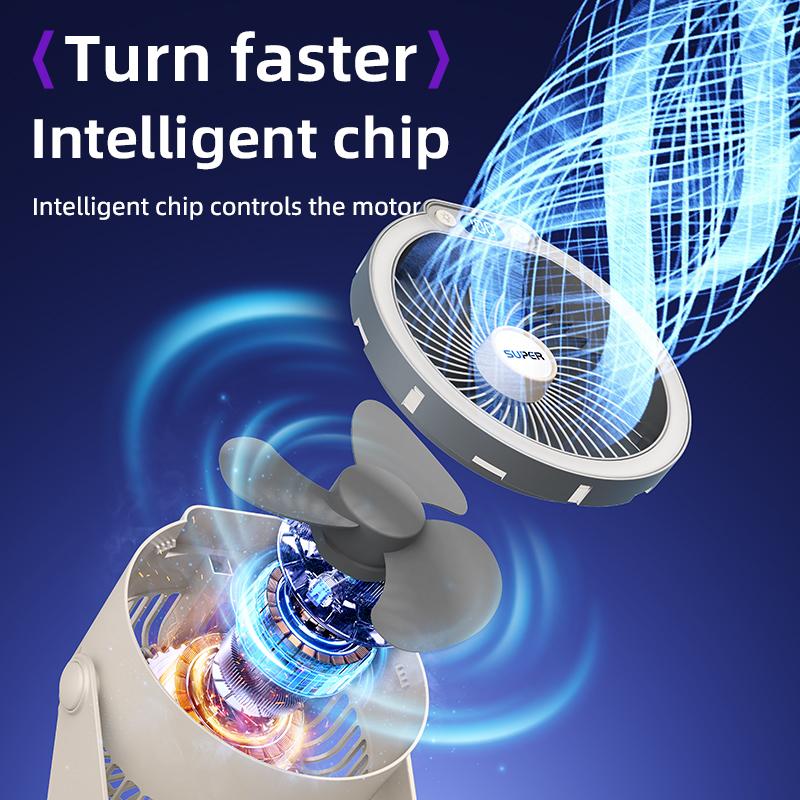 K8 air light circulation fan with 5 levels of wind speed and light adjustment, USB silent, bedroom, camping, multi-purpose