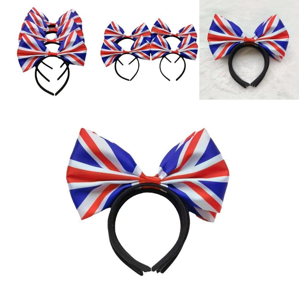 Stylish Union Jack Hairband Alice Headband With Large Bow Tie For Men And Women Platinum Jubilee
