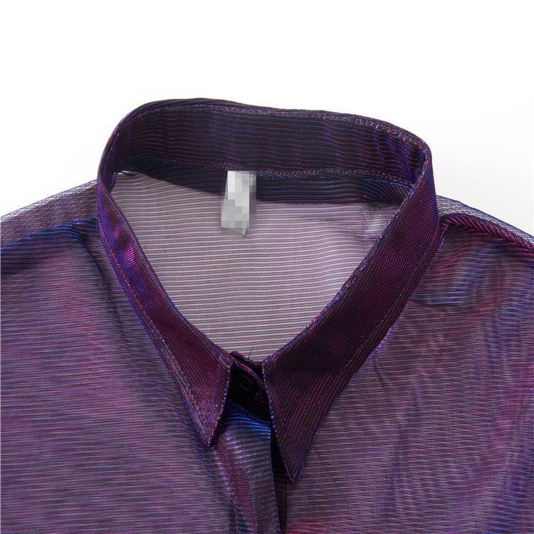2025 Women's Mid-Length Laser Color-Changing See-Through Sun Protection Shirt Jacket