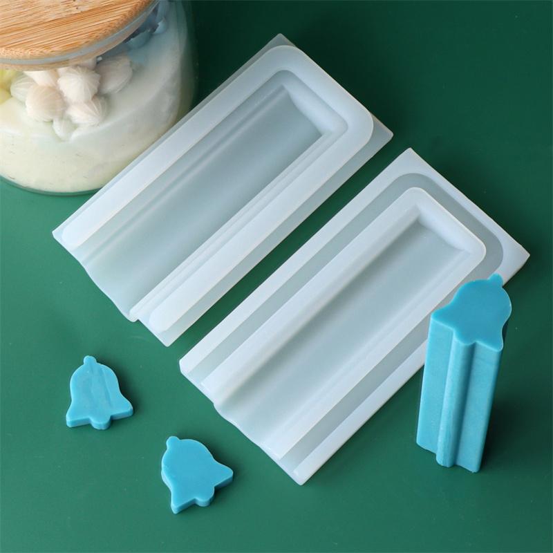 Christmas Themed Soap Tube Silicone Mold DIY Snowman Snowflake Bell Ball Tree Designs Soap Chocolate Cake Crafts Holiday Supplie