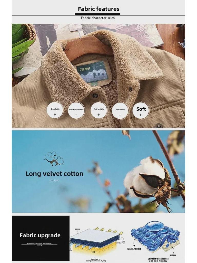 2024 Herrvinter Sammet Bomull Casual Koreansk Stil Jacka – Trendig Passform Varm Rock