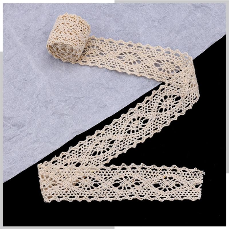 Practical Cotton Lace Trim for Crafts 1.5Inch Wide Soft Decorative Ribbon for Clothing and Home Decoration