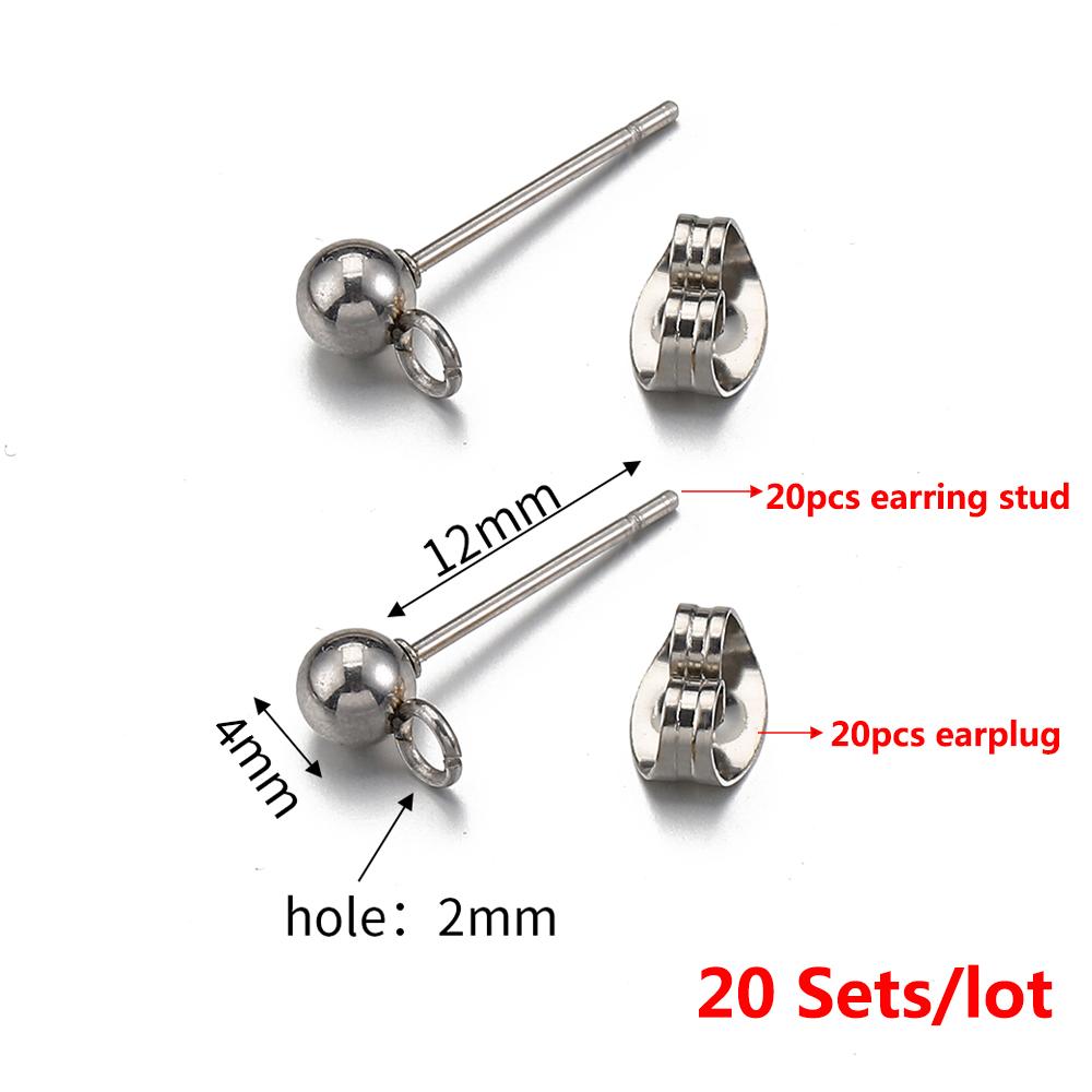 Kein Verblassen 10 Stück Edelstahl Leere Ohrstecker Basis Pins Mit Ohrstecker Ohrrücken für Schmuckherstellung DIY Zubehör