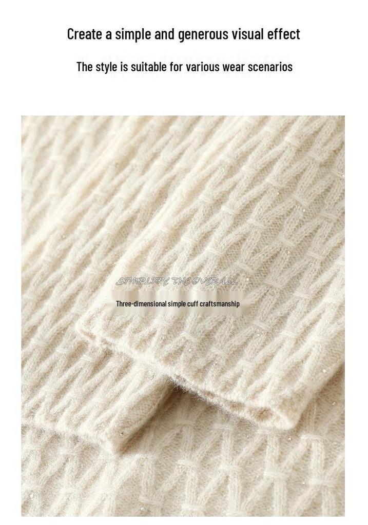 Lekasha Women's 100% Cashmere Knitted Sweater, Half-High Neck, Long Sleeve, Autumn/Winter Pullover