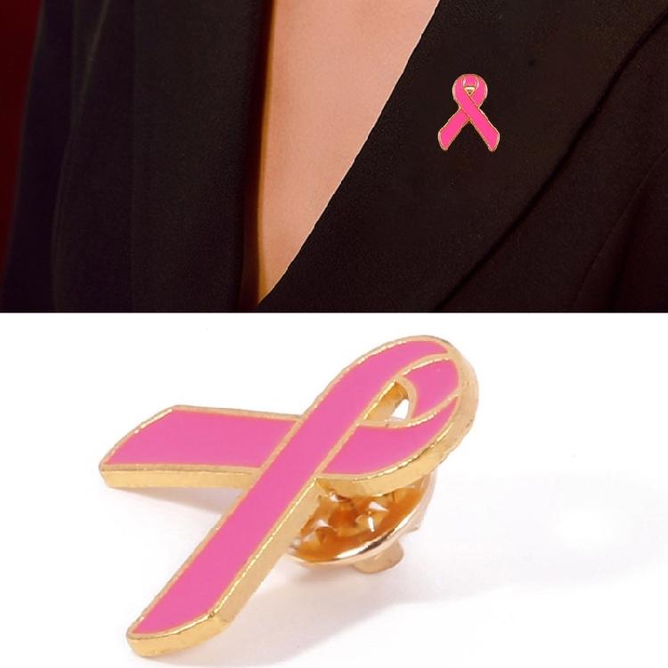 10pcs Alloy Brooch Pin Easy to Wear Ribbon Pins Breast Cancers Awareness Symbol Badge Jewelry for Health Advocacy